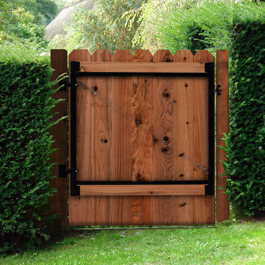 Adjust-A-Gate Original Series 2-Rail Adjustable Gate Frame Kit 1-1/4-in Black Gate Kit AG60