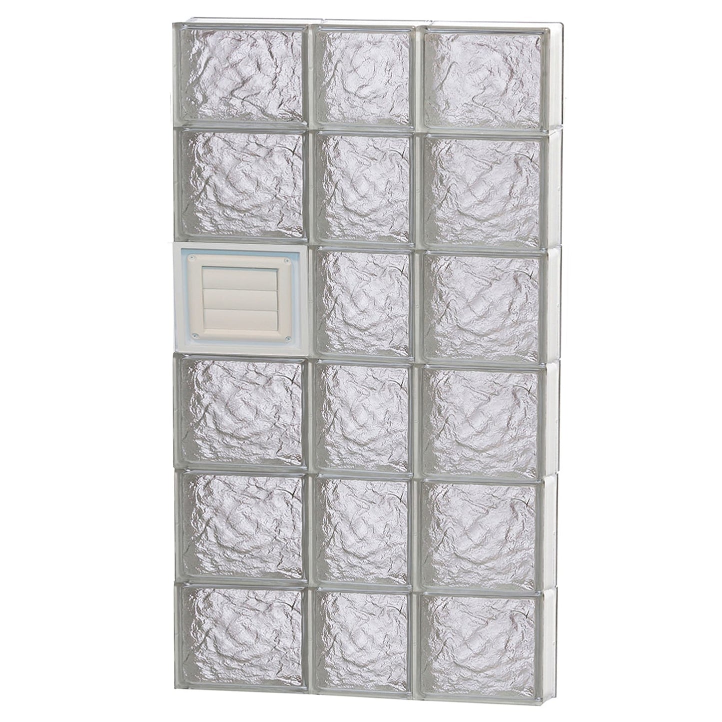 REDI2SET Ice Glass 21-1/4-in x 42-1/2-in Frameless Replacement Dryer vent Glass Block Window