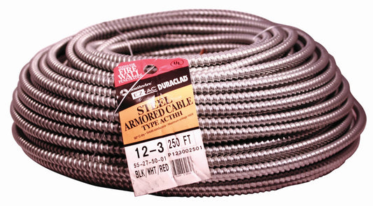 Southwire Duraclad 250-ft 12/3 Solid Steel BX/AC Armored Cable 55275001