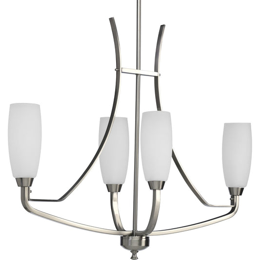 Progress Lighting Wisten 4 -Light Brushed Nickel Transitional For Use in Bedrooms, Dining Rooms, Foyers, Kitchens, Living Rooms Chandelier 558816