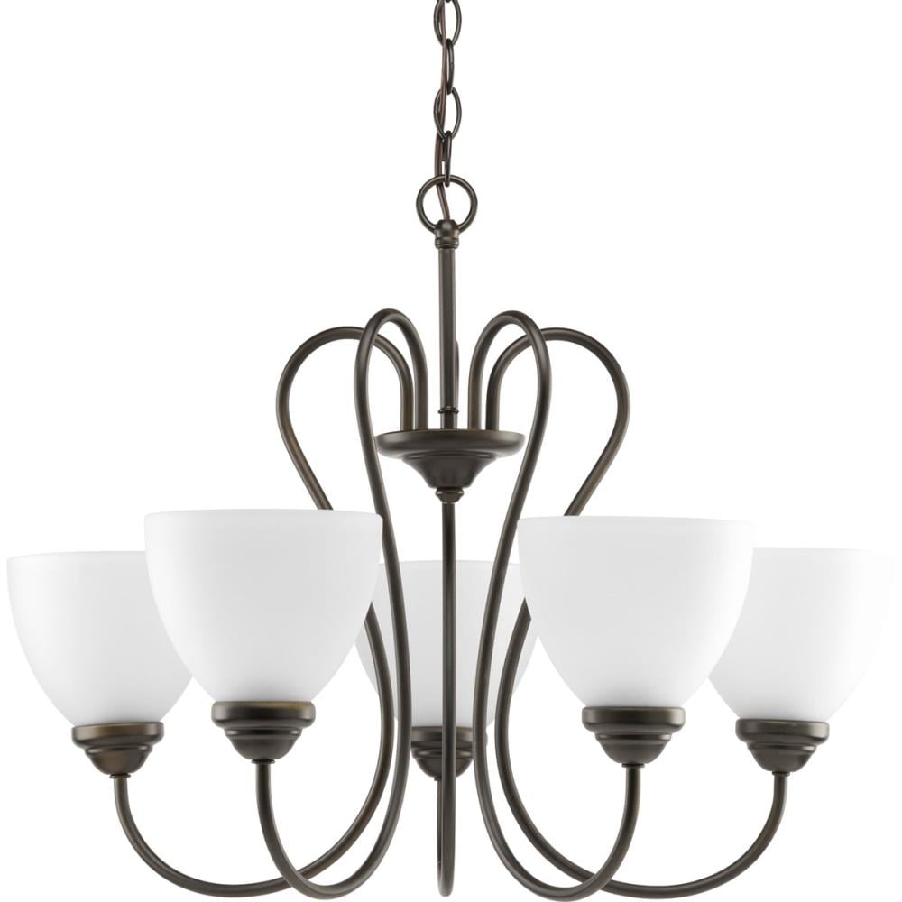 Progress Lighting Heart 5 -Light Antique Bronze Transitional For Use in Bedrooms, Dining Rooms, Foyers, Kitchens, Living Rooms Chandelier 558572