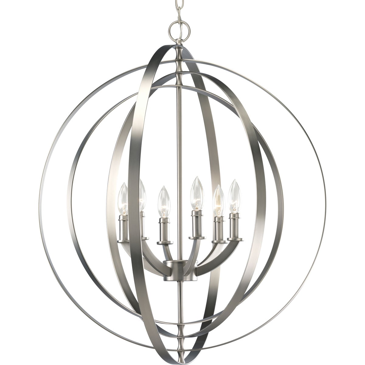 Progress Lighting Equinox 6 -Light Gray Transitional For Use in Bedrooms, Dining Rooms, Foyers, Kitchens, Living Rooms Chandelier 661290