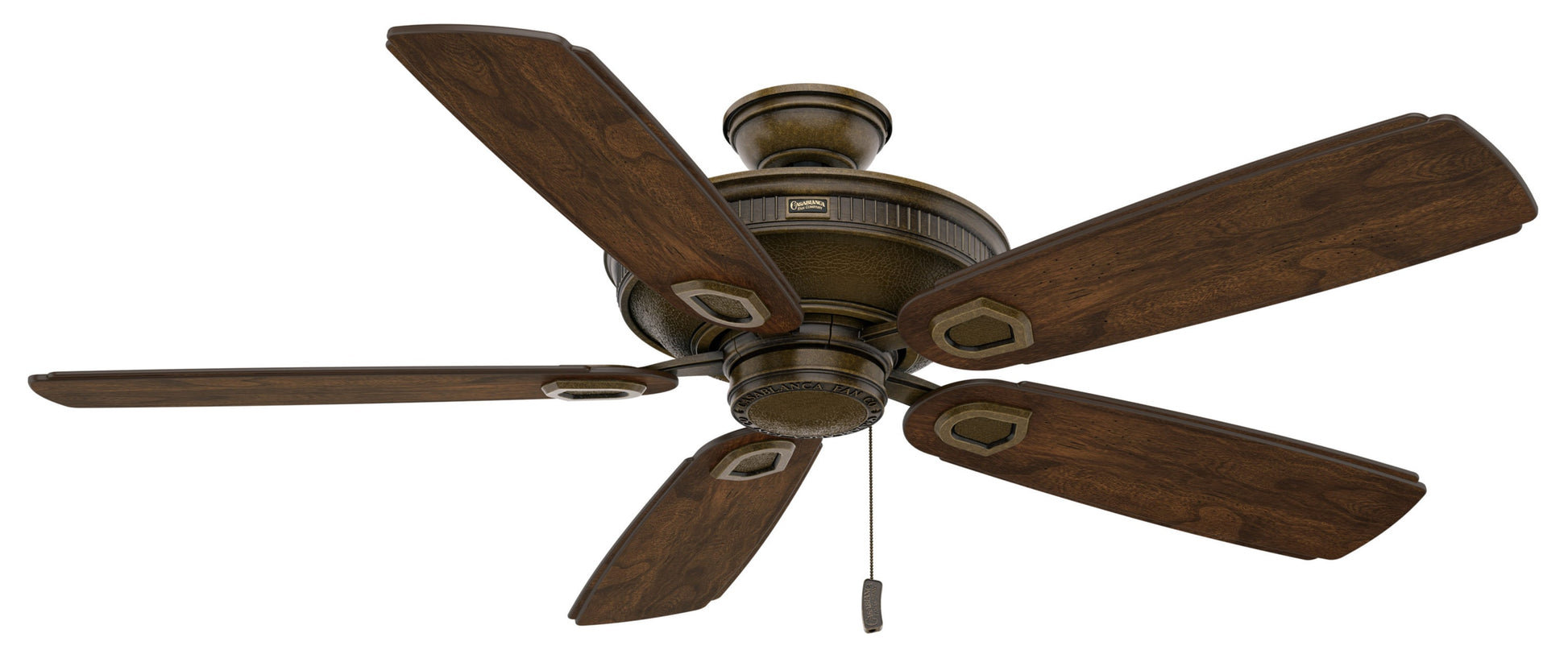 Casablanca Heritage 60-in Outdoor Aged Bronze with Adirondack Reclaimed Antique All-Weather Carved Featherwood Blades Ceiling Fan Light Kit Compatible ( 5 -Blade ) 590146