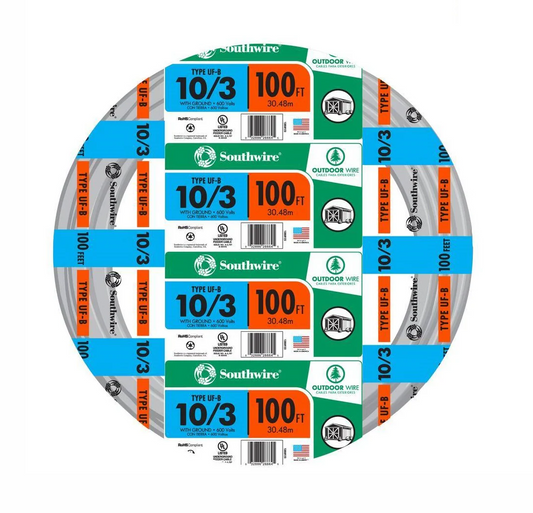 Southwire 100-ft 10/3 UF-B Wire W/G (By-the-roll) 13059123