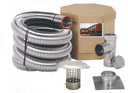Forever Vent 4-in x 300-in Double Wall Stainless Steel Chimney Pipe SW425SSK