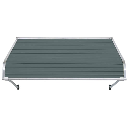 NuImage Awnings 1100 84-Inches Wide x 42-Inches Projection x 16-Inches Height Metal Slate Blue Solid Fixed Door Awning