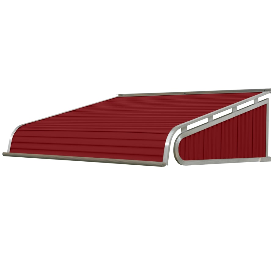 NuImage Awnings 1500 54-Inches Wide x 24-Inches Projection x 12-Inches Height Metal Brick Red Solid Fixed Door Awning