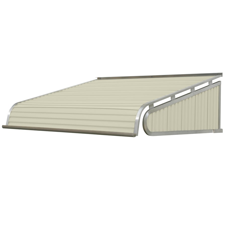 NuImage Awnings 1500 60-Inches Wide x 42-Inches Projection x 16-Inches Height Metal Almond Solid Fixed Door Awning