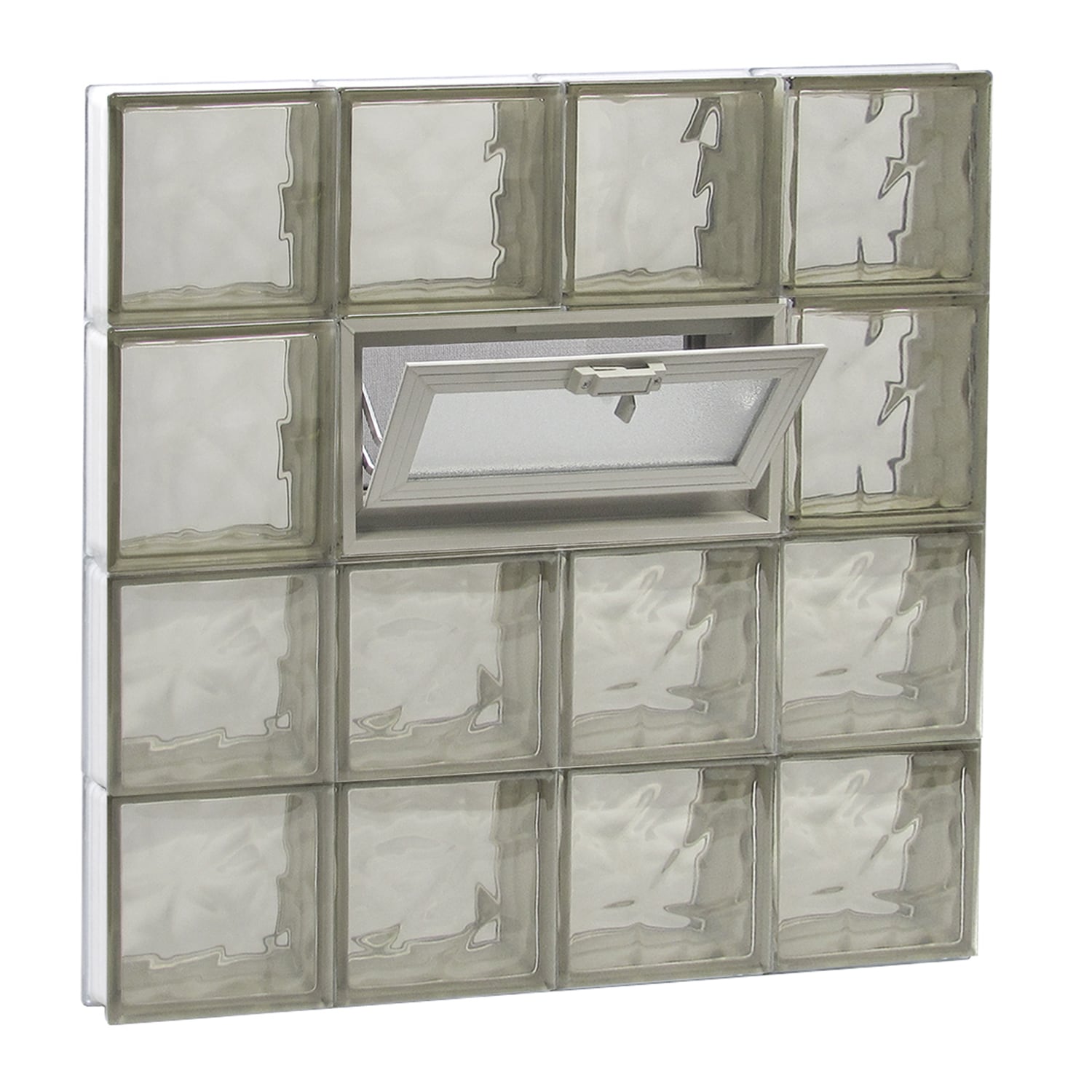 REDI2SET Wavy Bronze Glass 31-in x 31-in Frameless Replacement Vented Glass Block Window