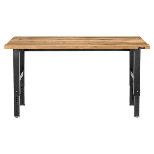 Gladiator Adjustable Height 74-in L x 41-in H Hammered Granite Wood Adjustable Height Work Bench GAWB06HWEG