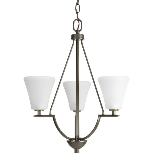 Progress Lighting Bravo 3 -Light Antique Bronze Transitional For Use in Bedrooms, Dining Rooms, Foyers, Kitchens, Living Rooms Chandelier 797646