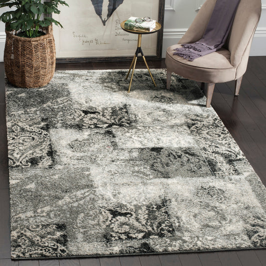 Safavieh Retro Paseo 9 x 12 (ft) Loomed Cream/Gray Rectangular Indoor Abstract Industrial Area rug