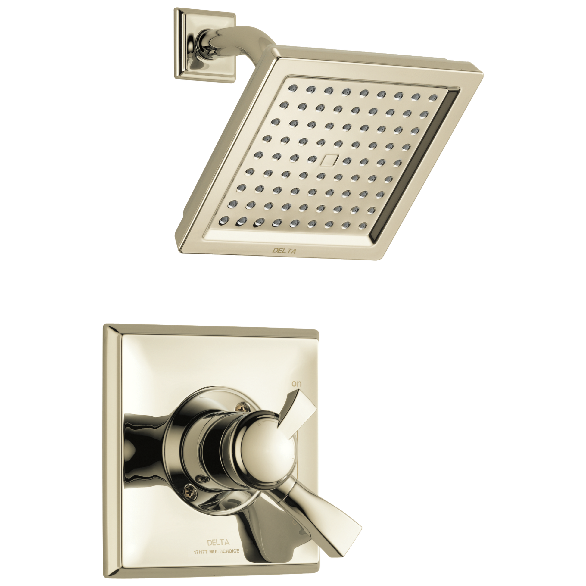 Delta Dryden Polished Nickel 2-handle Single function 6.5625-in Square Shower Faucet
