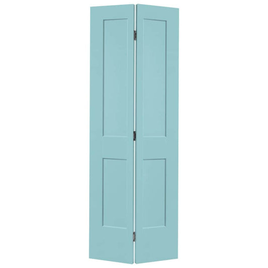 Masonite Logan 36-in x 80-in Sea Mist 2-panel square Smooth Hollow core Prefinished Molded composite Closet Bifold Door ( Hardware Included )