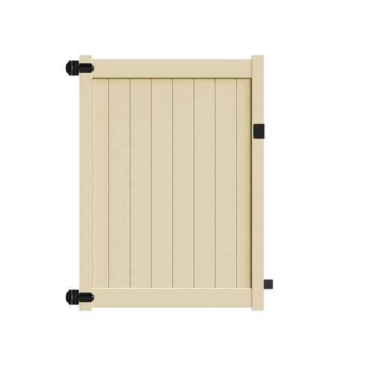 Freedom Bolton 6-ft H x 5-ft W Sand Privacy Vinyl Flat-top Fence gate kit (Unassembled)