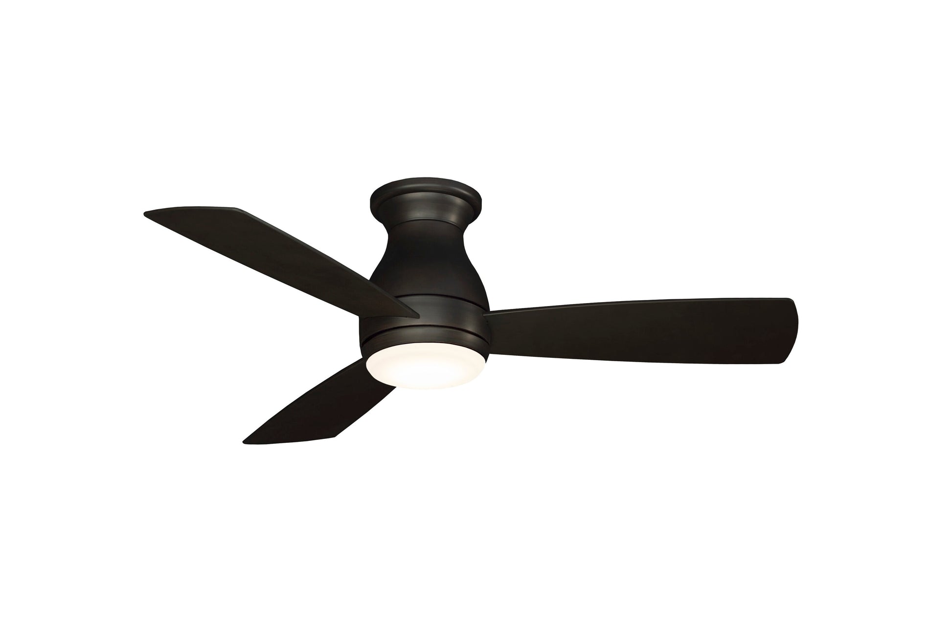 Fanimation Hugh 44-in Integrated LED Outdoor Flush Mount Dark Bronze with Dark Bronze Blades Ceiling Fan With Light - Remote Included ( 3 -Blade ) 1391615