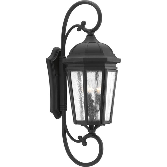 Progress Lighting Verdae 3 -Light 30.5-in H Black Hardwired Outdoor Wall Light
