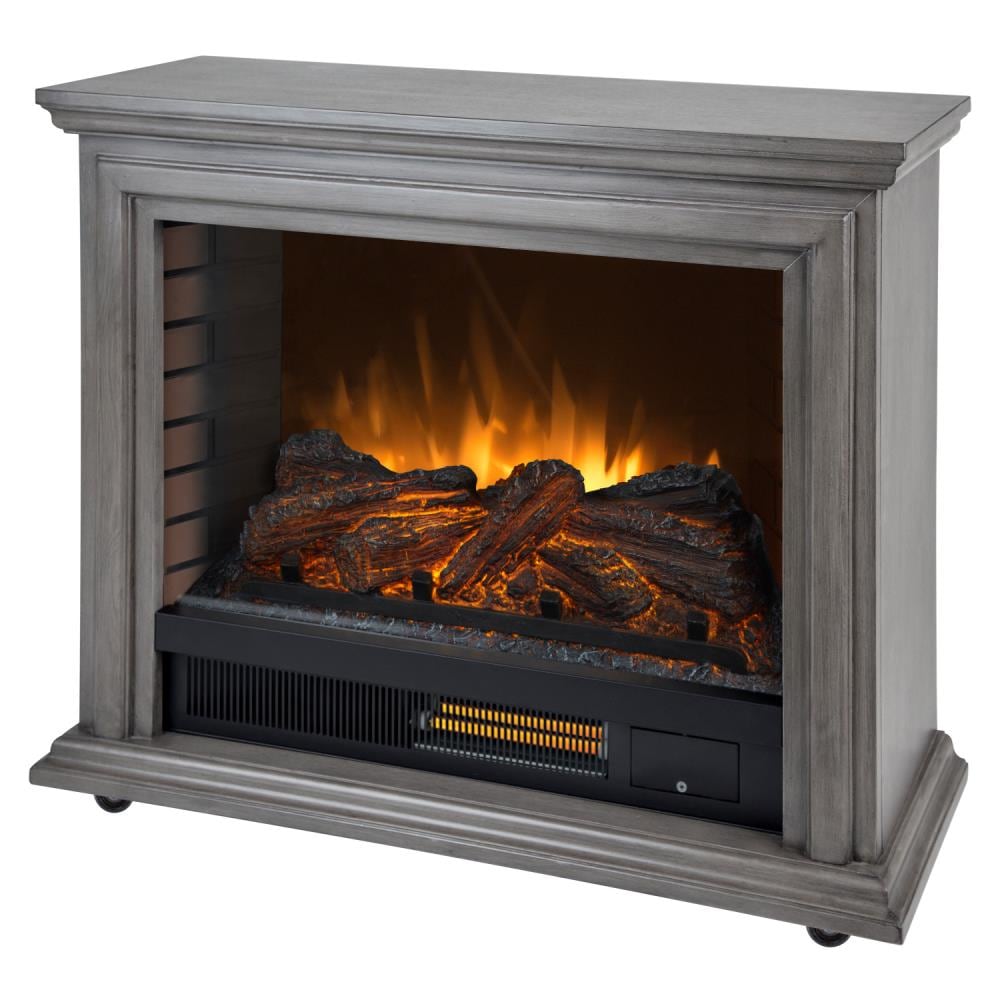 Pleasant Hearth 31.75-in W Dark Weathered Gray Fan-forced Electric Fireplace GLF-5002-205
