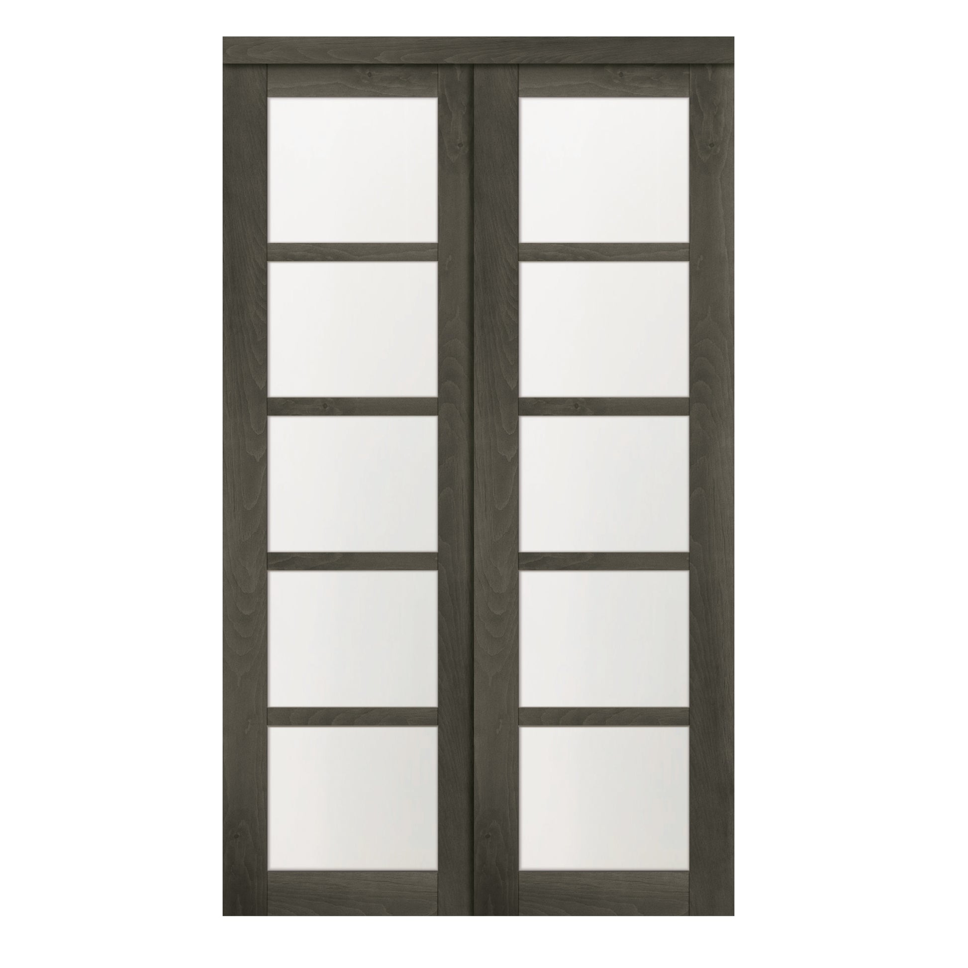 RELIABILT Euro 48-in x 80-in Iron Age Frosted glass Prefinished MDF Closet Sliding Door ( Hardware Included )