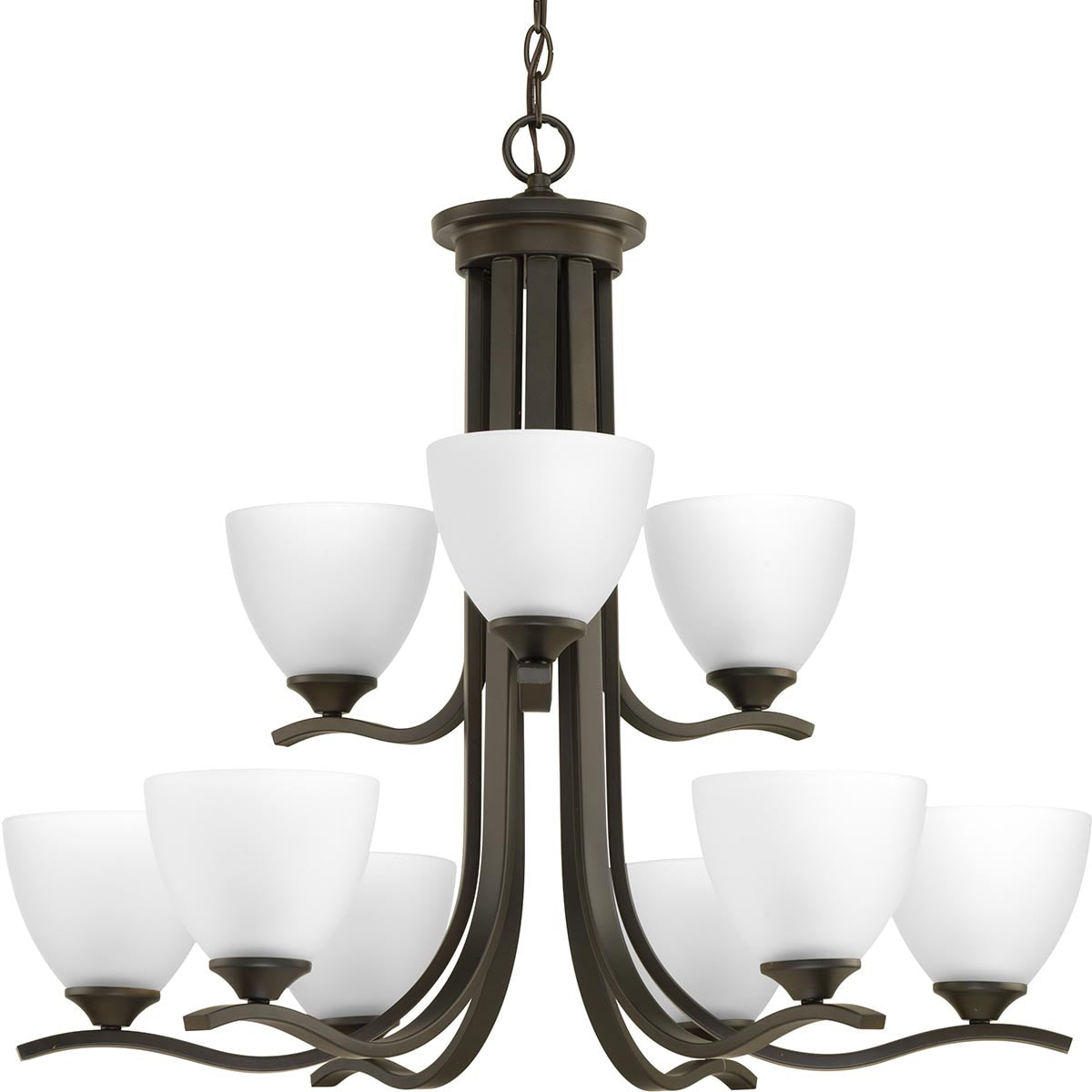 Progress Lighting Laird 9 -Light Antique Bronze Transitional For Use in Bedrooms, Dining Rooms, Foyers, Kitchens, Living Rooms Chandelier 1007522