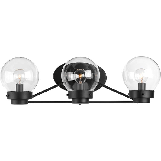 Progress Lighting Spatial 22-in 3 -Light Matte Black Modern/contemporary Vanity light 3620782