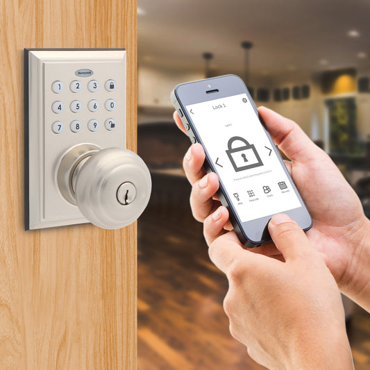 Honeywell Satin Nickel Smart Lock Electronic Knob Bluetooth Keypad 8832301S