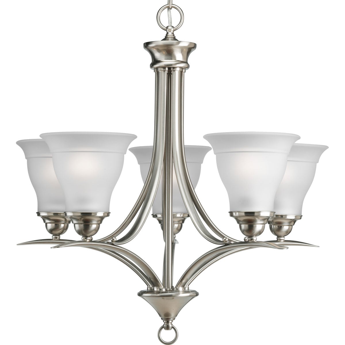Progress Lighting Trinity 5 -Light Brushed Nickel Transitional For Use in Bedrooms, Dining Rooms, Foyers, Kitchens, Living Rooms Chandelier 1160509