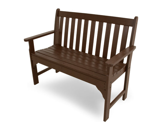POLYWOOD Vineyard 48.5-in W x 35.25-in H Mahogany Plastic Garden Bench