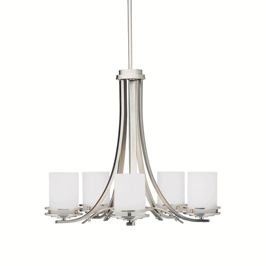 Kichler Hendrik 5 -Light Brushed Nickel Transitional For Use in Dining Rooms, Foyers, Kitchens, Living Rooms Chandelier 1252557