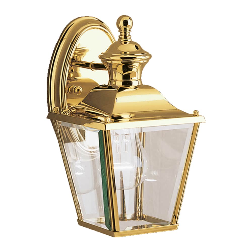 Kichler Bay Shore 1 -Light 10.25-in H Polished Brass Hardwired Outdoor Wall Light 1253825