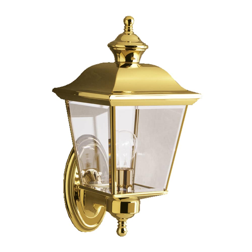 Kichler Bay Shore 1 -Light 15.5-in H Polished Brass Hardwired Outdoor Wall Light 1253826