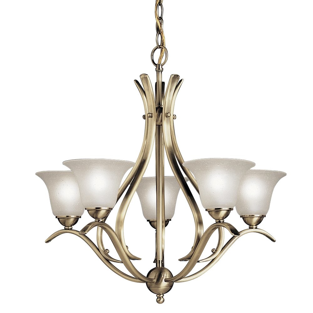 Kichler Dover 5 -Light Antique Gold Transitional For Use in Dining Rooms, Foyers, Kitchens, Living Rooms Chandelier 1252579