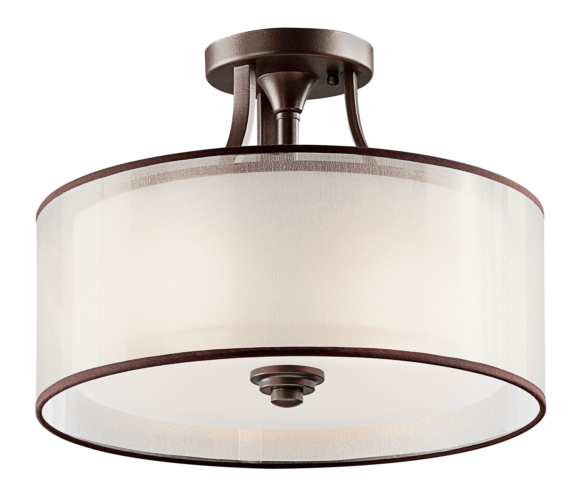 Kichler Lacey 3 -Light 15-in Bronze Semi Flush Mount Light 1252917