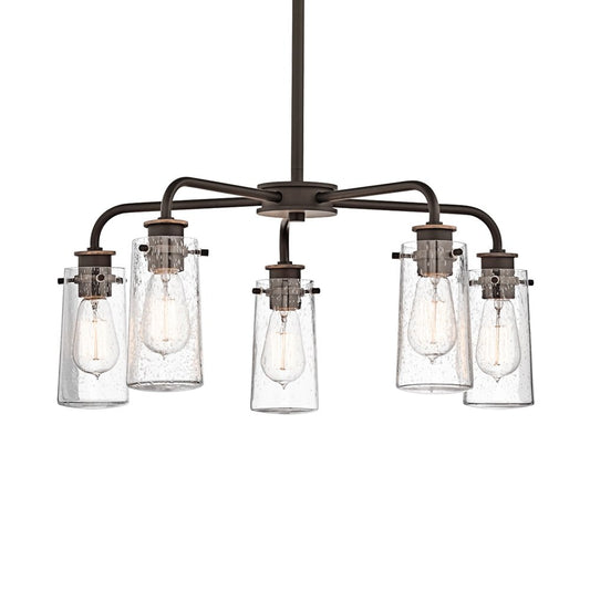Kichler Braelyn 5 -Light Antique Bronze Farmhouse For Use in Bedrooms, Dining Rooms, Foyers, Kitchens, Living Rooms Chandelier 1252670