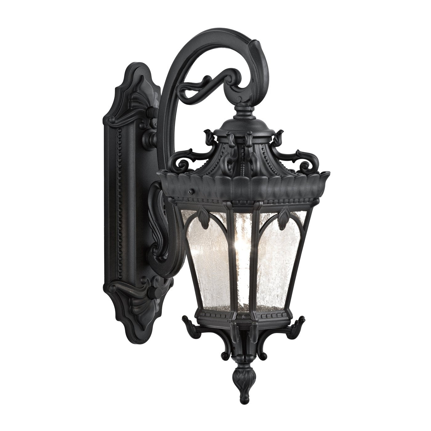 Kichler Tournai 1 -Light 18-in H Black Hardwired Outdoor Wall Light 1253766