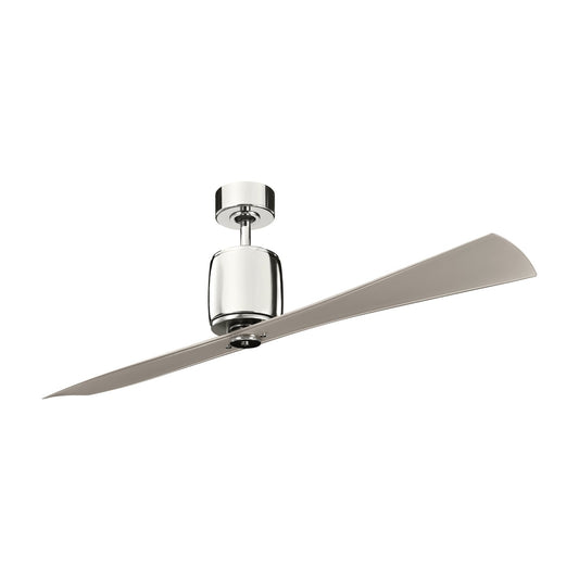 Kichler Ferron 60-in Polished Nickel with Clear Champagne Blades Propeller Ceiling Fan Without Light - Remote Included ( 2 -Blade ) 1254053
