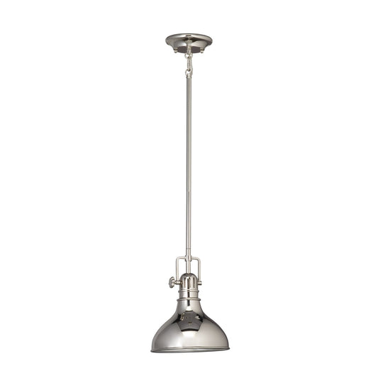 Kichler Hatteras Bay 1 -Light Polished Nickel Transitional Lantern Mini Hanging Pendant light 1253078