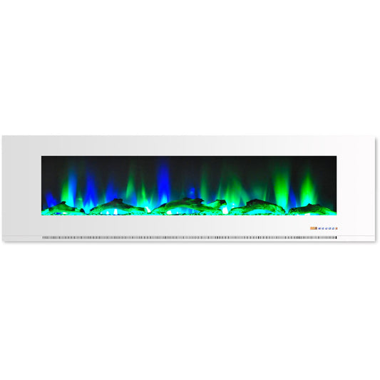 Cambridge 72-in W White Fan-forced Electric Fireplace CAM72WMEF-2WHT