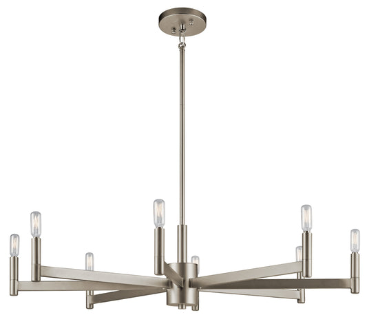 Kichler Erzo 8 -Light Satin Nickel Modern/contemporary For Use in Bedrooms, Dining Rooms, Foyers, Kitchens, Living Rooms Chandelier 1331744
