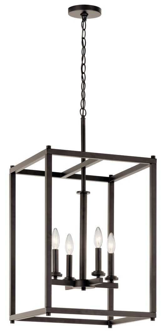 Kichler Crosby 4 -Light Olde Bronze Modern/contemporary Square Large Hanging Pendant light 1331820