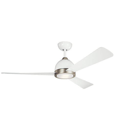 Kichler Incus 56-in Integrated LED White with White Blades Ceiling Fan With Light ( 3 -Blade ) 1336944