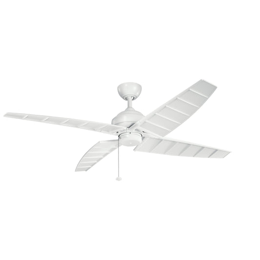 Kichler Surrey 60-in Outdoor Matte White with Matte White Blades Ceiling Fan Light Kit Compatible ( 4 -Blade ) 1336936