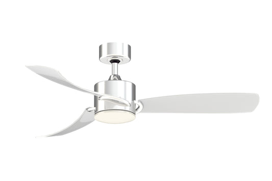 Fanimation SculptAire 52-in Integrated LED Chrome with Clear Blades Propeller Ceiling Fan With Light - Remote Included ( 3 -Blade ) 1391682