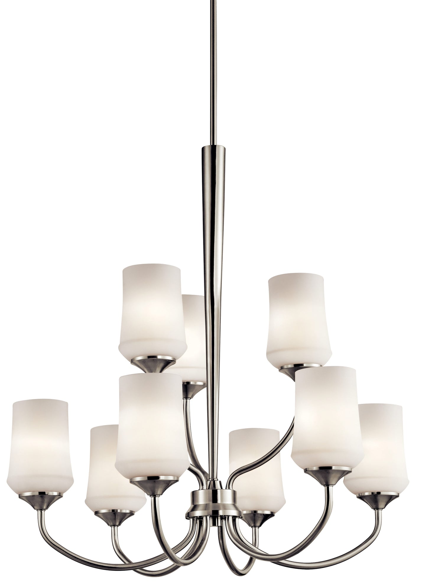 Kichler Aubrey 9 -Light Nickel Transitional For Use in Bedrooms, Dining Rooms, Foyers, Kitchens, Living Rooms Chandelier 1424810