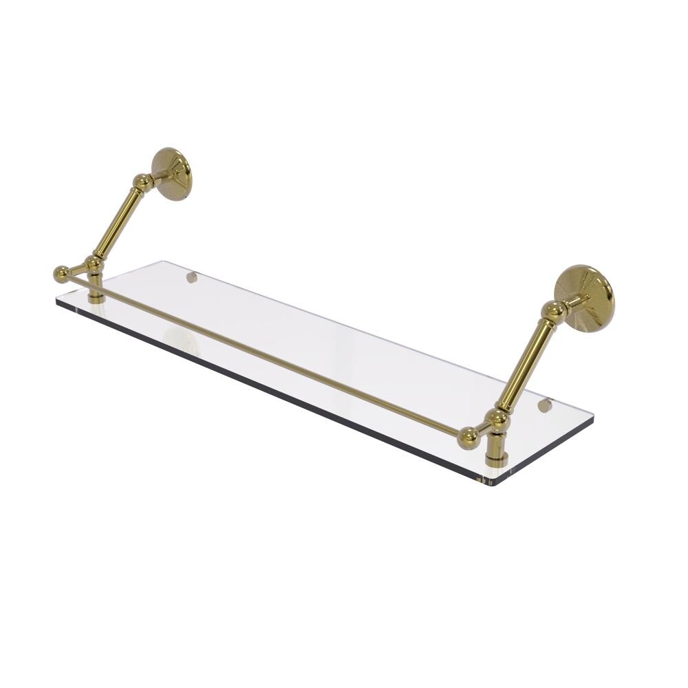 Allied Brass Prestige Monte Carlo Unlacquered 1-Tier Brass Wall Mount Bathroom Shelf (30-in X 8-in)