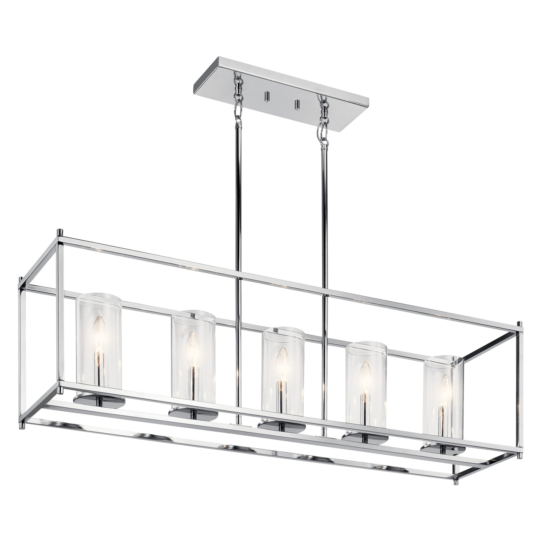 Kichler Crosby 5 -Light Chrome Transitional Cage For Use in Bedrooms, Dining Rooms, Foyers, Kitchens, Living Rooms Chandelier 1331792