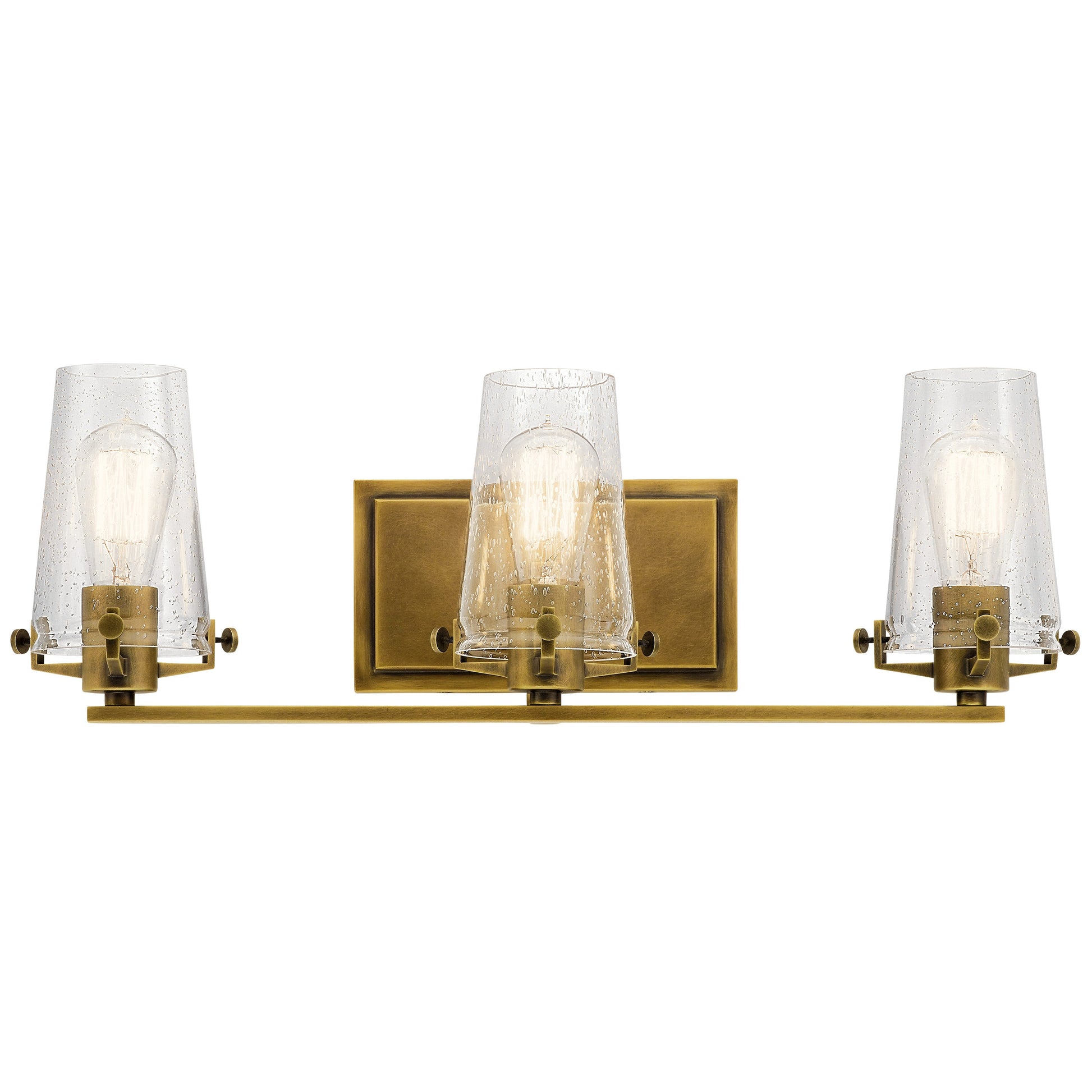 Kichler Alton 24-in 3 -Light Brass Industrial Vanity light 1331752