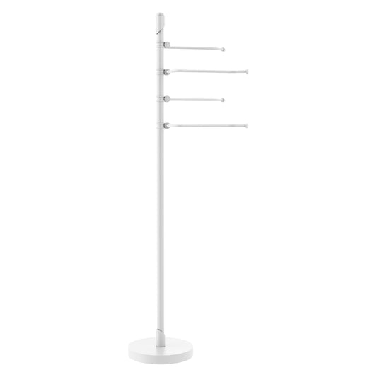 Allied Brass Tribecca Matte White Freestanding Towel Rack 9.25-in x 12-in x 9-in