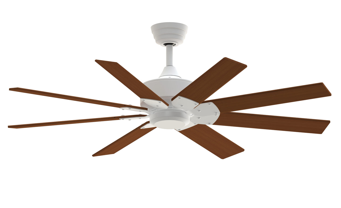 Fanimation Levon Custom 52-in Matte White with Cherry Blades Indoor/Outdoor Smart Ceiling Fan Light Kit Compatible and Remote (8-Blade) FPD7912BMW-52CY