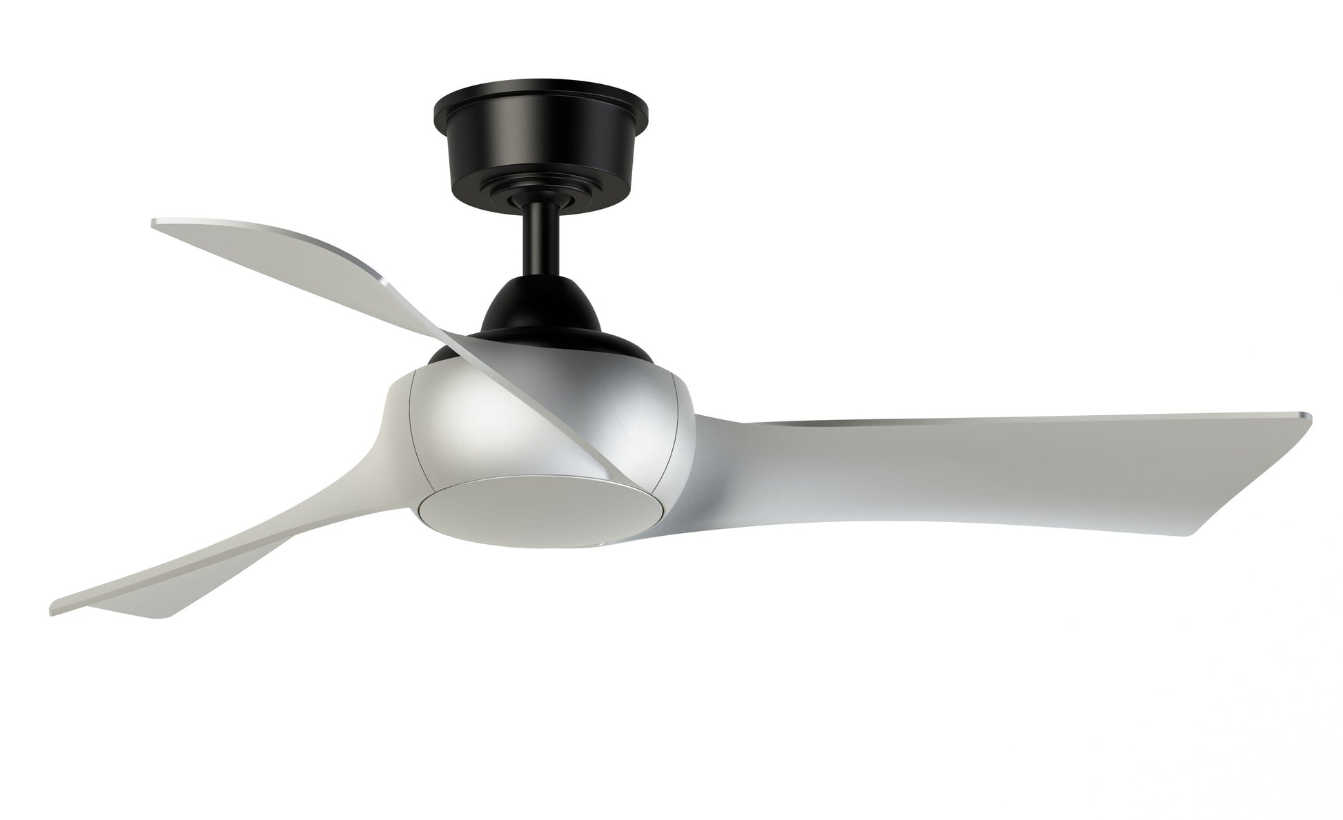 Fanimation Wrap Custom 44-in Black with Brushed Nickel Blades Indoor/Outdoor Smart Ceiling Fan Light Kit Compatible and Remote (3-Blade) FPD8530BL-44BN